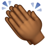 拍手:中黑肤色emoji素材一 160x160像素