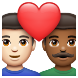 情侣: 男人男人较浅肤色中等-深肤色emoji素材一 160x160像素