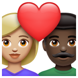 情侣: 女人男人中等-浅肤色较深肤色emoji素材一 160x160像素