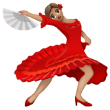 女子舞蹈:中等肤色emoji素材一 160x160像素