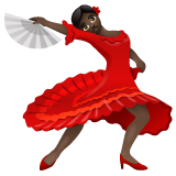 女子舞蹈:深色肤色emoji素材一 160x160像素