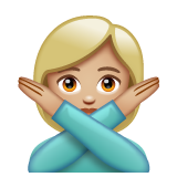 打“不手势”的人:中浅肤色emoji素材一 160x160像素