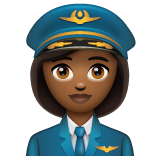 女飞行员:中等深色肤色emoji素材一 160x160像素