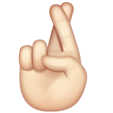 交叉的手指、比心:浅肤色emoji素材一 160x160像素