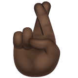 交叉的手指、比心:深色肤色emoji素材一 160x160像素
