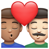 亲吻: 男人男人中等肤色较浅肤色emoji素材一 160x160像素