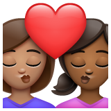 亲吻: 女人女人中等肤色中等-深肤色emoji素材一 160x160像素