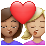 亲吻: 女人女人中等肤色中等-浅肤色emoji素材一 160x160像素
