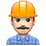 男建筑工人:浅肤色emoji素材一 160x160像素