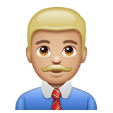 男职员:中浅肤色emoji素材一 160x160像素