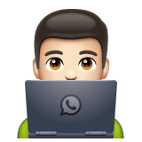 男技术员:浅肤色emoji素材一 160x160像素