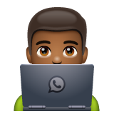 男技术员:中黑肤色emoji素材一 160x160像素