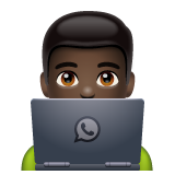 男技术员:深色肤色emoji素材一 160x160像素