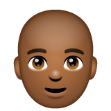 男士:中黑肤色,秃顶emoji素材一 160x160像素