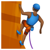 正在攀爬的人:中黑肤色emoji素材一 160x160像素