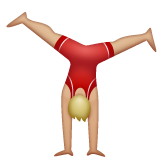 侧手翻的男人:中浅肤色emoji素材一 160x160像素