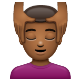 男士按摩:中黑肤色emoji素材一 160x160像素