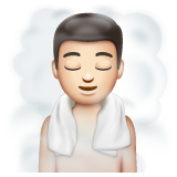 在潮湿的房间里的男人:浅肤色emoji素材一 160x160像素