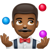 男子杂耍:中黑肤色emoji素材一 160x160像素