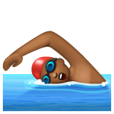 男子游泳:中黑肤色emoji素材一 160x160像素