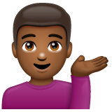 单手举起的男人:中等深色肤色emoji素材一 160x160像素
