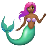 美人鱼:中黑肤色emoji素材一 160x160像素