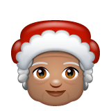 女圣诞老人:中等肤色emoji素材一 160x160像素