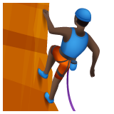 正在攀爬的人:深色肤色emoji素材一 160x160像素