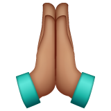 双手合十、祈祷的手:中等肤色emoji素材一 160x160像素