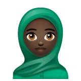戴头巾的女人:肤色黝黑emoji素材一 160x160像素