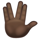 手指分开的手礼:深色肤色emoji素材一 160x160像素