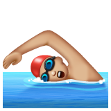 游泳者:中等浅肤色emoji素材一 160x160像素