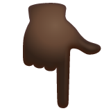 指向下方的手:深色肤色emoji素材一 160x160像素