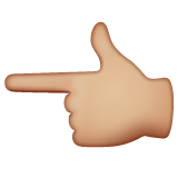 指向左边的手:中等浅肤色emoji素材一 160x160像素