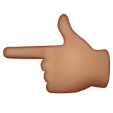 指向左边的手:中等肤色emoji素材一 160x160像素