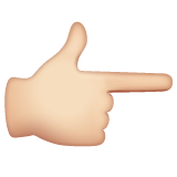 指向右边的手:浅肤色emoji素材一 160x160像素