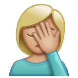 女性面部按摩:中等浅肤色emoji素材一 160x160像素