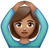 做“好”手势的女人:中等肤色emoji素材一 160x160像素