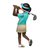 女子高尔夫:深色肤色emoji素材一 160x160像素