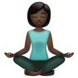 打坐的女人:深色肤色emoji素材一 160x160像素