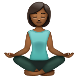 打坐的女人:中黑肤色emoji素材一 160x160像素