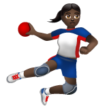 打手球的女人:深色肤色emoji素材一 160x160像素