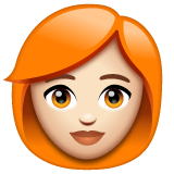 女:浅肤色,红头发emoji素材一 160x160像素