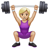 女子举重:中浅肤色emoji素材一 160x160像素