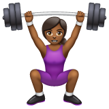 女性举重:中等深色肤色emoji素材一 160x160像素