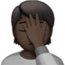 苹果系统里的单手捂脸的人：深色肤色emoji表情