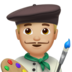 苹果系统里的男艺术家:中浅肤色emoji表情