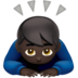 苹果系统里的男人鞠躬:深色肤色emoji表情