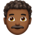 苹果系统里的男士:中深色肤色,卷发emoji表情