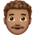 苹果系统里的男士:中等肤色,卷发emoji表情